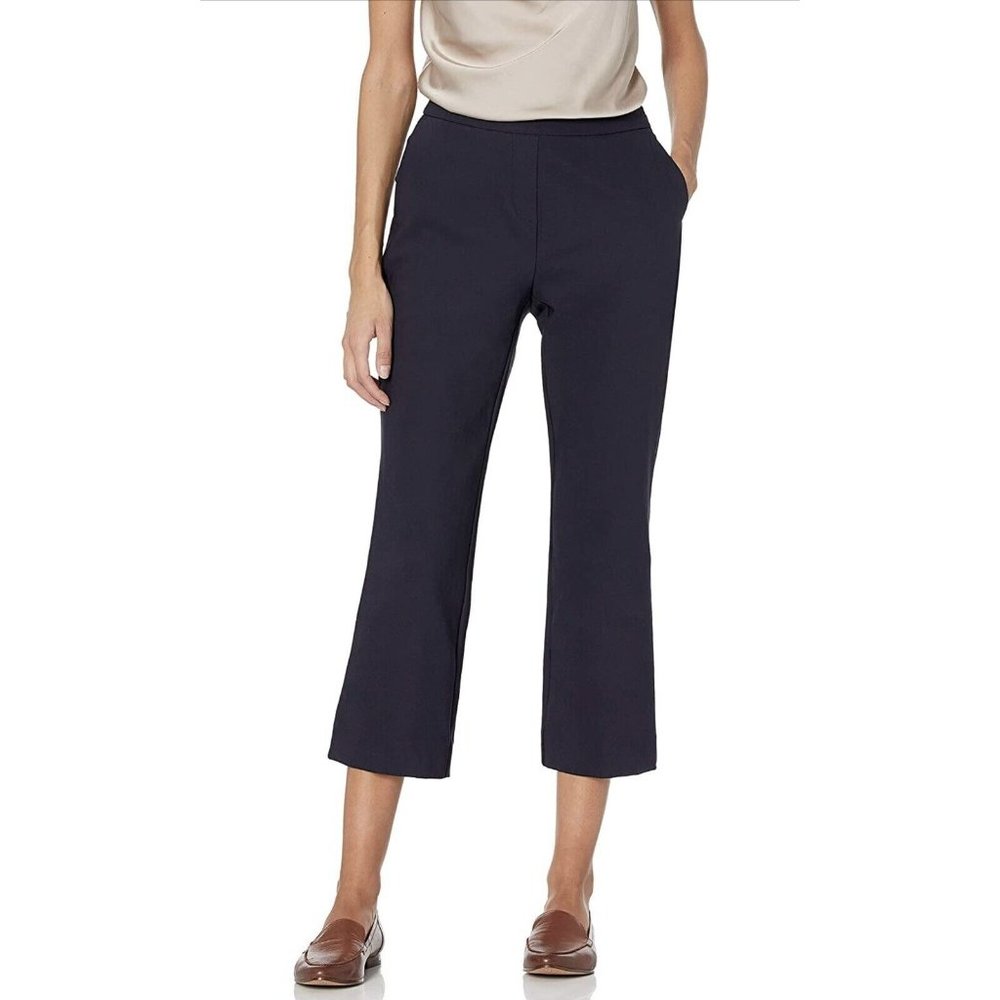 Lark & Ro Women's   Stretch Trousers Curves, Pant, Atlantic Navy Size 2 New